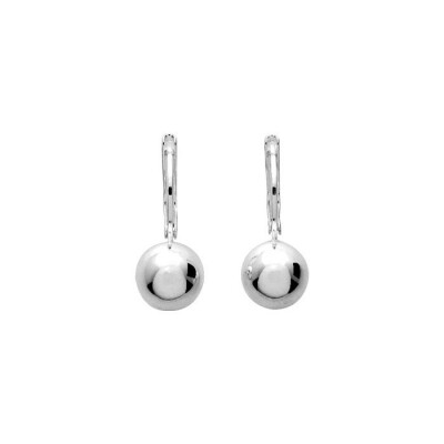 Boucles d'oreilles dormeuses en argent rhodié