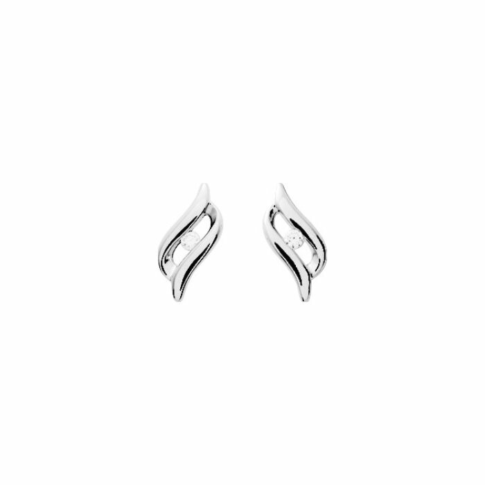 Boucles d'oreilles en argent rhodié et oxydes de zirconium