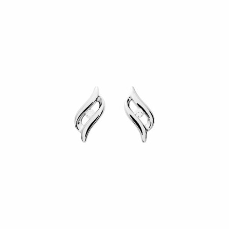 Boucles d'oreilles en argent rhodié et oxydes de zirconium