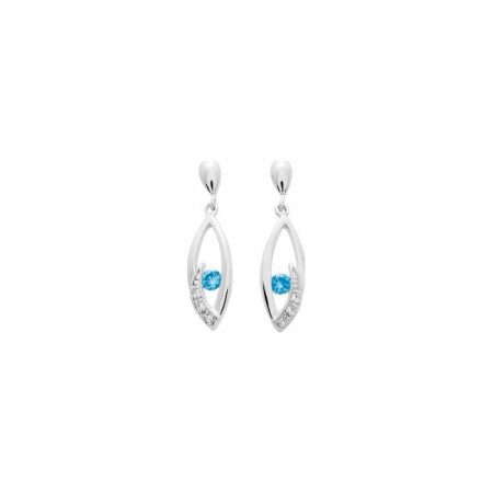 Boucles d'oreilles en argent rhodié et oxydes de zirconium