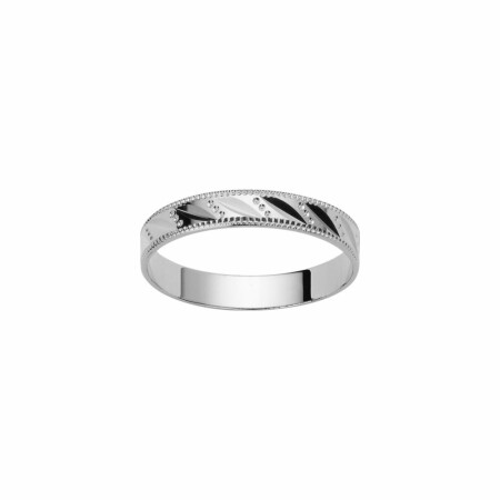 Alliance en or blanc, 3mm