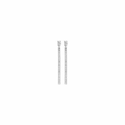 Boucles d'oreilles en argent rhodié et oxydes de zirconium