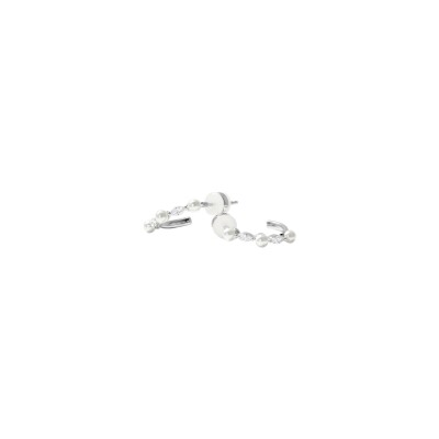 Boucles d'oreilles Murat Sirène en argent rhodié, oxydes de zirconium et perle d'imitation