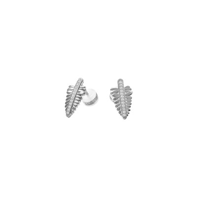 Boucles d'oreilles Murat Les Fougéres en argent rhodié et oxydes de zirconium