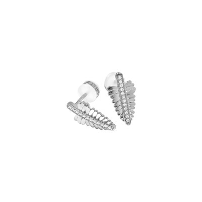 Boucles d'oreilles Murat Les Fougéres en argent rhodié et oxydes de zirconium