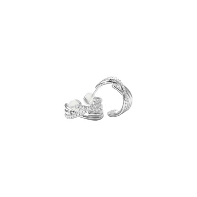 Boucles d'oreilles Murat Amarres en argent rhodié et oxydes de zirconium