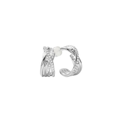 Boucles d'oreilles Murat Amarres en argent rhodié et oxydes de zirconium