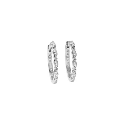 Boucles d'oreilles Murat La Marée en argent rhodié et oxydes de zirconium