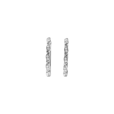 Boucles d'oreilles Murat La Marée en argent rhodié et oxydes de zirconium