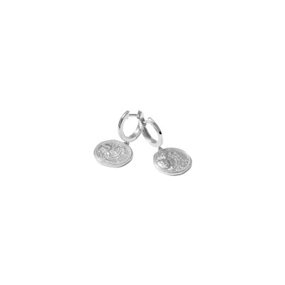 Boucles d'oreilles Murat Le Trésor en argent rhodié
