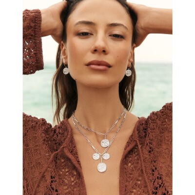 Boucles d'oreilles Murat Le Trésor en argent rhodié