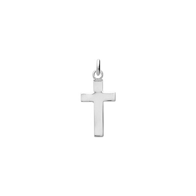Pendentif croix en argent rhodié