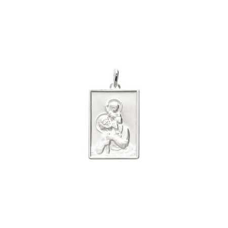 Médaille St Christophe en argent rhodié