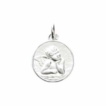 Médaille ange en argent rhodié