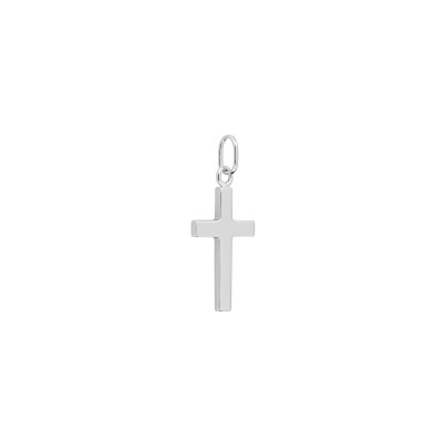 Pendentif croix en argent rhodié