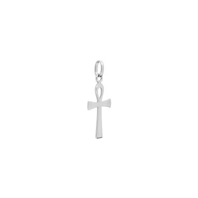 Pendentif croix en argent rhodié