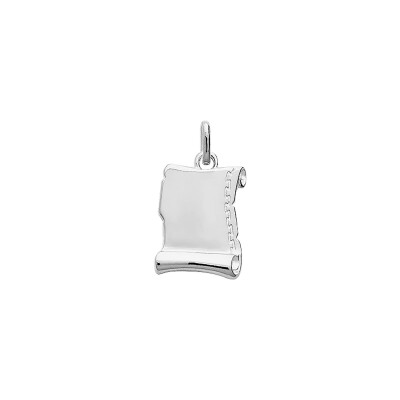 Pendentif à graver parchemin en argent rhodié