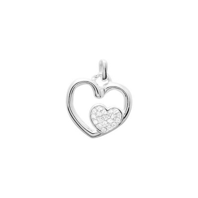 Pendentif en argent rhodié et oxyde de zirconium