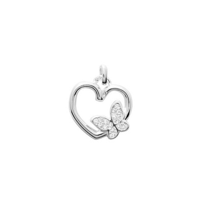 Pendentif en argent rhodié et oxyde de zirconium