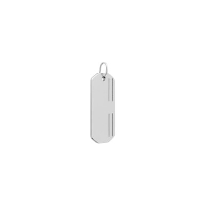 Pendentif à graver plaque tonneau en argent rhodié