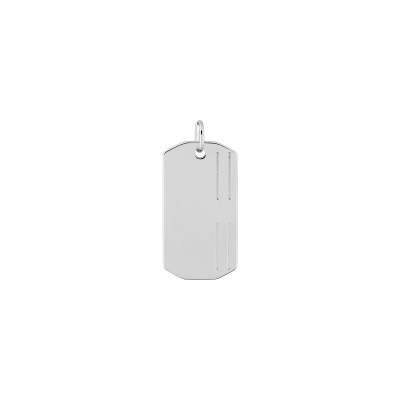 Pendentif à graver plaque tonneau en argent rhodié