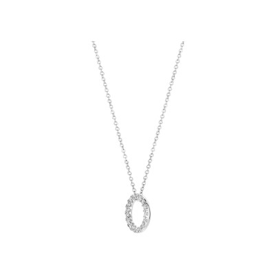 Collier Blush en or blanc et zircon