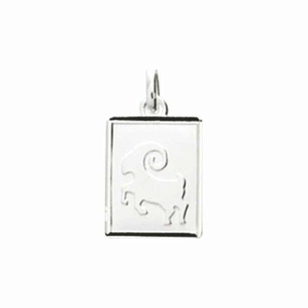 Pendentif Médaille Bélier – Zodiaque – Acier Chromé Argenté