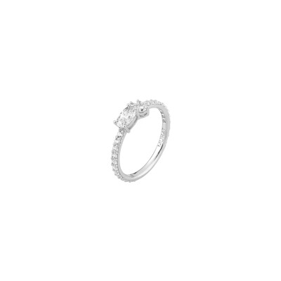 Bague Murat Royale Twist en argent rhodié et oxyde de zirconium