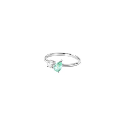 Bague Murat Toi&Moi Twist en argent rhodié et oxydes de zirconium