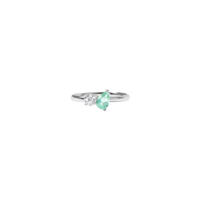 Bague Murat Toi&Moi Twist en argent rhodié et oxydes de zirconium