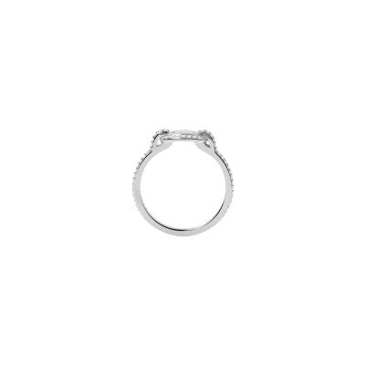 Bague Murat Café Lumière en argent rhodié et oxyde de zirconium
