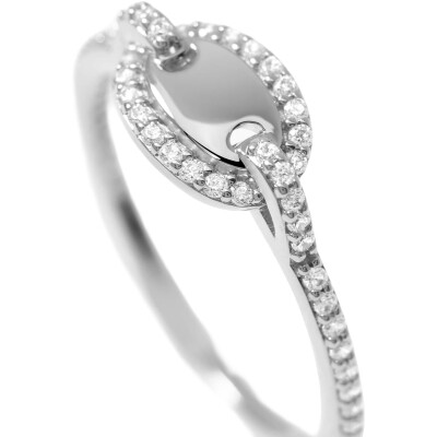 Bague Murat Café Lumière en argent rhodié et oxyde de zirconium