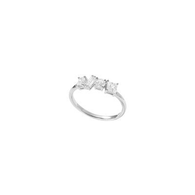 Bague Murat Harmonie Twist en argent rhodié et oxydes de zirconium