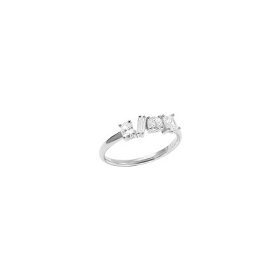 Bague Murat Harmonie Twist en argent rhodié et oxydes de zirconium