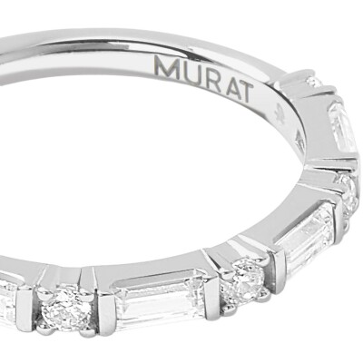 Bague Murat Façades en argent rhodié et oxyde de zirconium