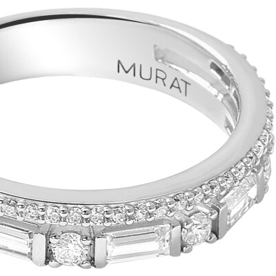 Bague Murat Façades en argent rhodié et oxyde de zirconium