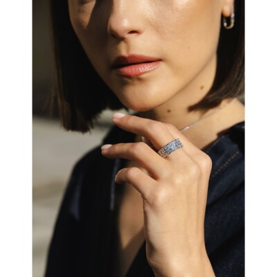 Bague Murat Façades en argent rhodié et oxyde de zirconium