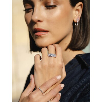 Bague Murat Façades en argent rhodié et oxyde de zirconium