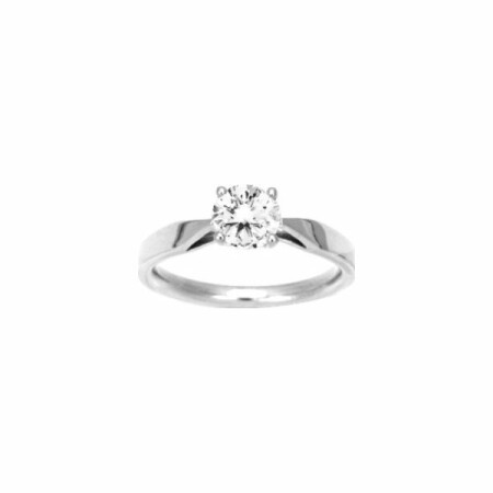 Solitaire en argent, rhodium et oxyde de zirconium