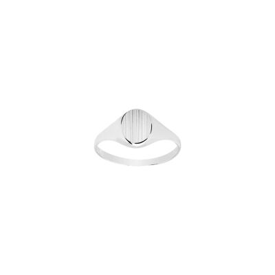 Chevalière brossée en argent rhodié