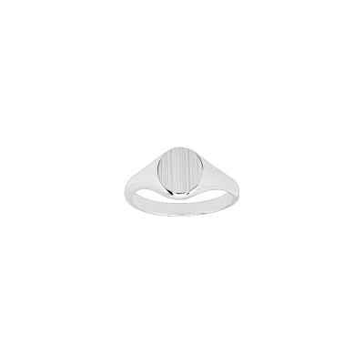 Chevalière en argent rhodié