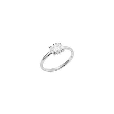 Bague Murat Miroir Twist en argent rhodié et oxydes de zirconium