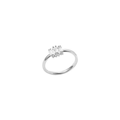 Bague Murat Miroir Twist en argent rhodié et oxydes de zirconium