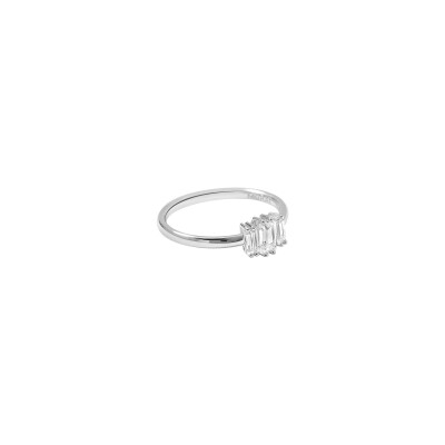 Bague Murat Miroir Twist en argent rhodié et oxydes de zirconium