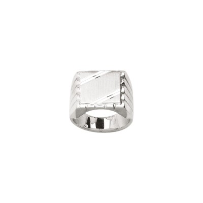 Chevalière en argent rhodié