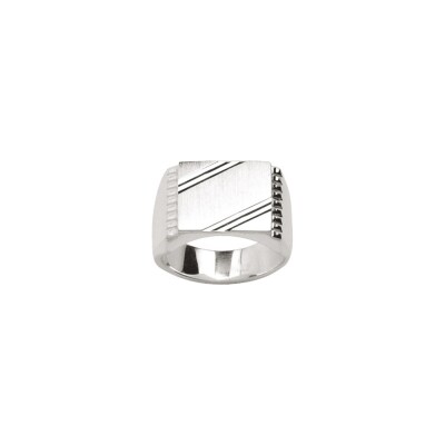 Chevalière en argent rhodié