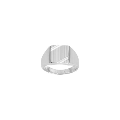 Chevalière en argent rhodié