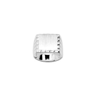 Chevalière en argent rhodié