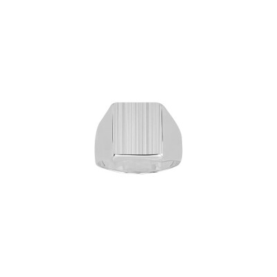 Chevalière en argent rhodié