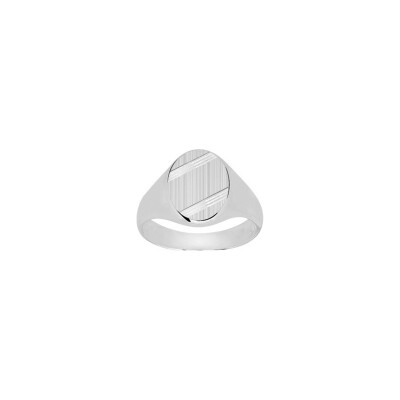 Chevalière en argent rhodié